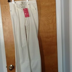 Cabi wide white leg jeans